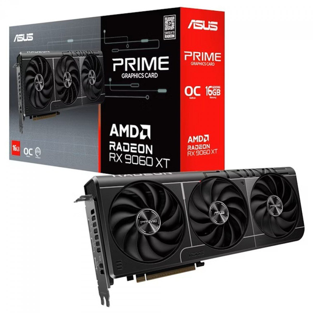 Placa De Video Asus Amd Radeon RX 9060 XT Prime Oc 16GB Gddr6 Fsr Ray Tracing 90Yv0Lf1 M0Na00 💻