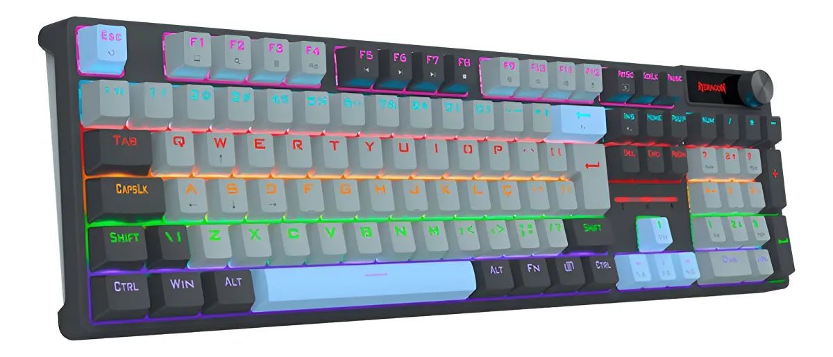 Teclado Gamer Mecânico Redragon Caesura Rainbow Outemu Brown ⌨️
