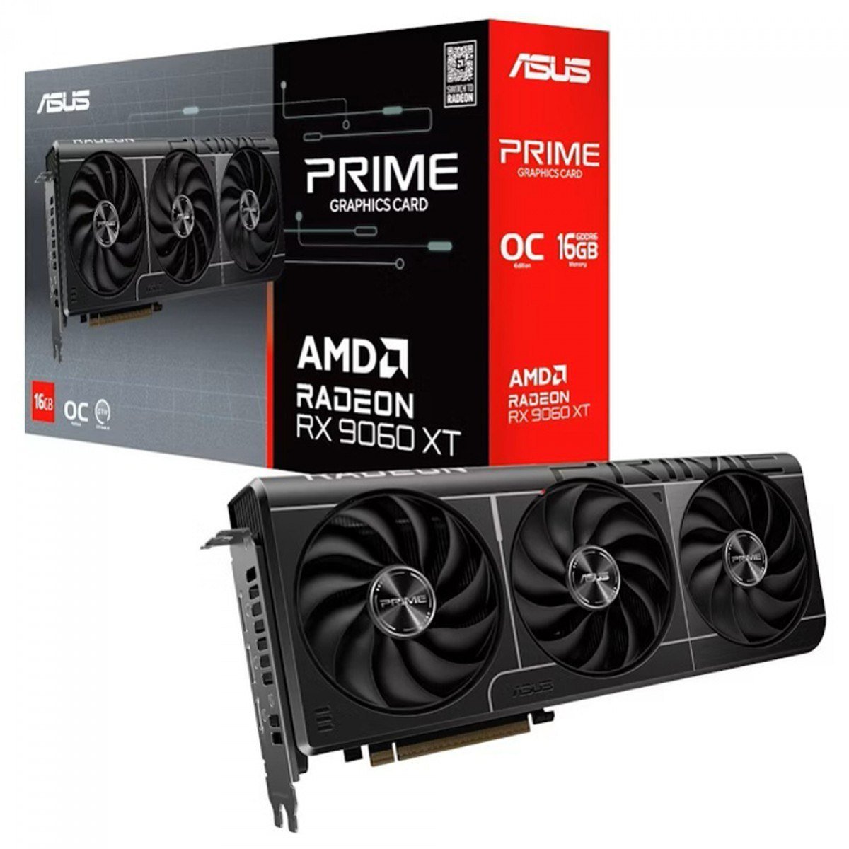 Placa De Video Asus Amd Radeon RX 9060 XT Prime Oc 16GB Gddr6 Fsr Ray Tracing 90Yv0Lf1 M0Na00 🛒