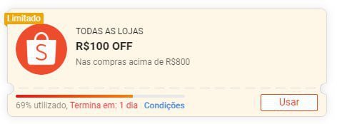CUPOM ATIVO NA SHOPEE