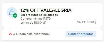 CUPOM ESGOTANDO NO MERCADO LIVRE