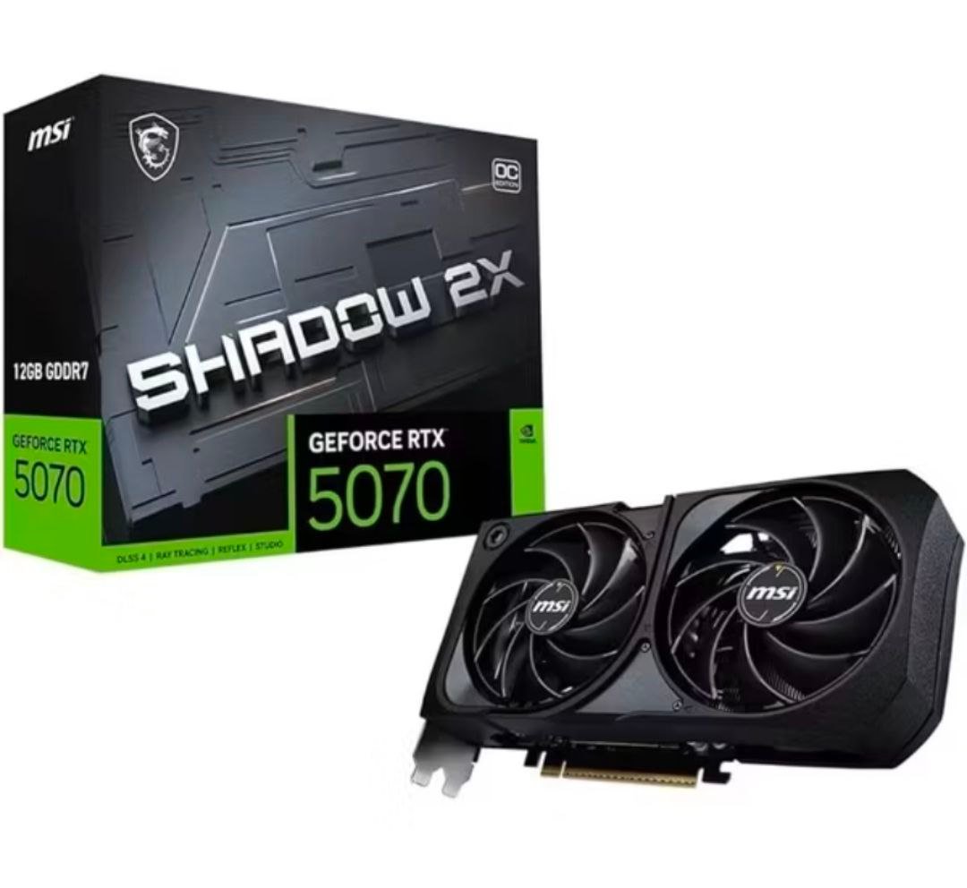 Placa de Vídeo NVIDIA GeForce MSI RTX 5070 Shadow OC 2X 12GB 🛒
