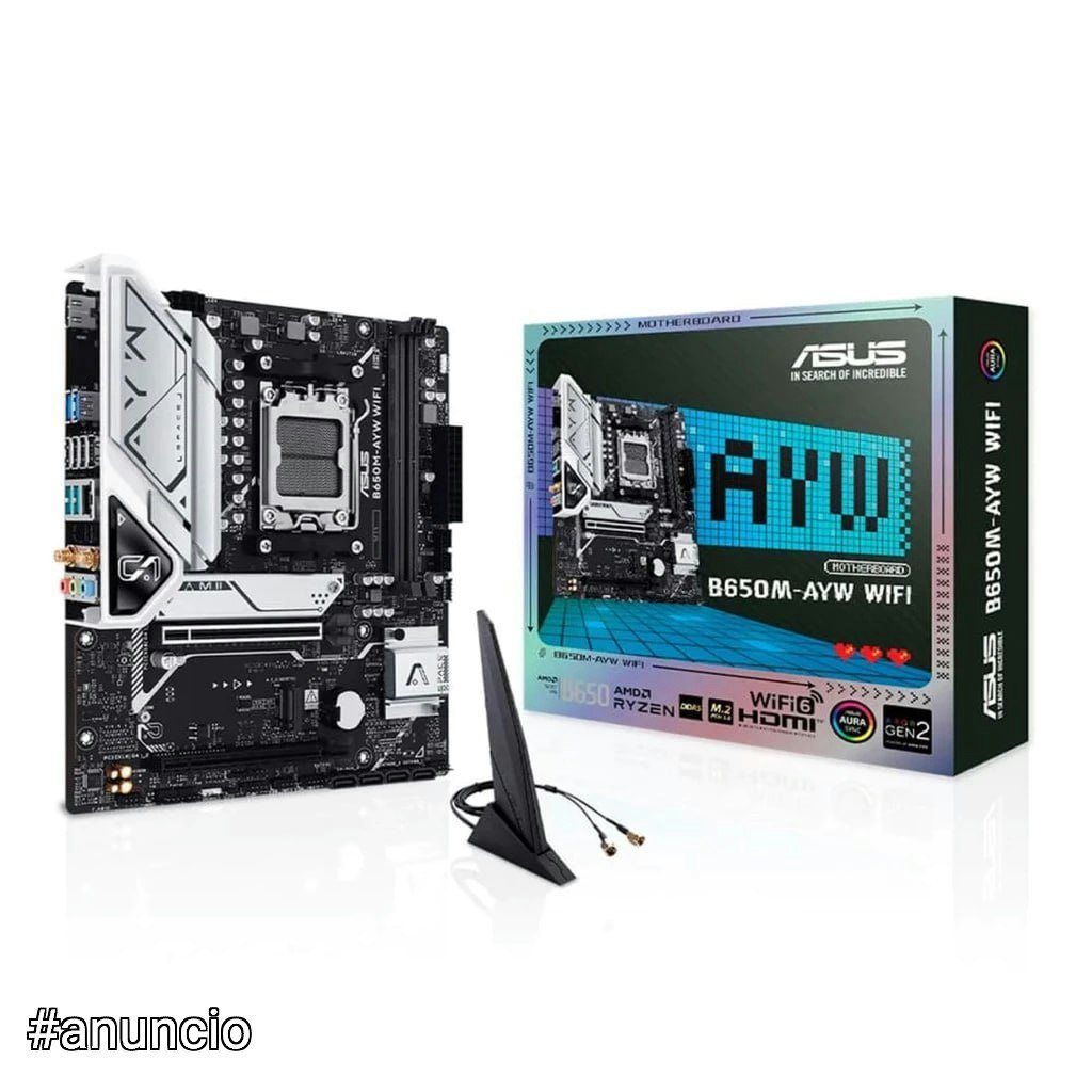 Placa-Mãe ASUS B650M-AYW WIFI mATX, AM5, DDR5, PCIe 5.0, Wi-Fi 6 90MB1KI0-M0EAY0 🛒