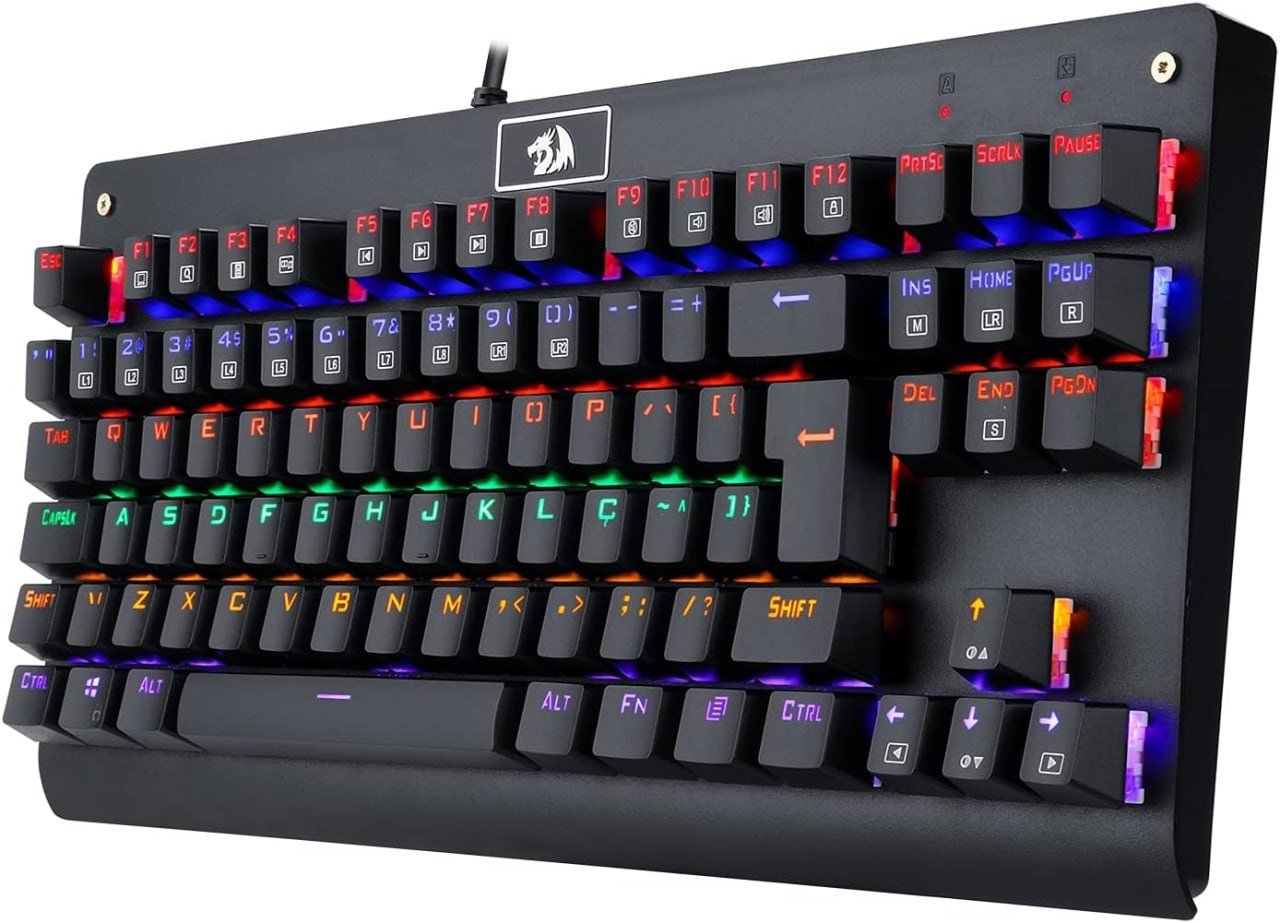 Teclado Mecânico Gamer Redragon Dark Avenger Rainbow USB RGB Switch Outemu Preto ⌨️