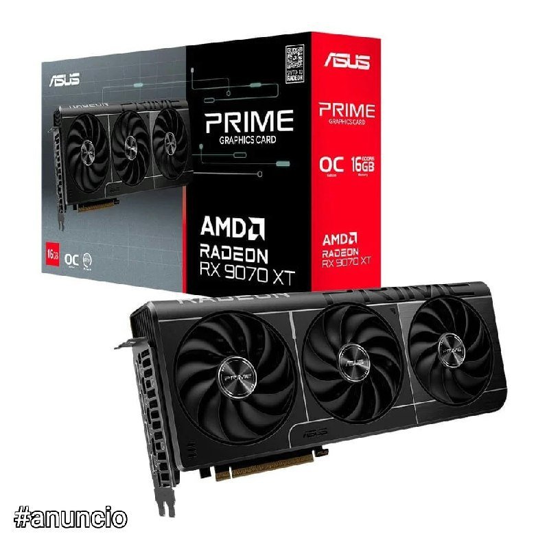 Placa de Vídeo ASUS PRIME RX 9070 XT O16G AMD Radeon 16GB GDDR6 🛒
