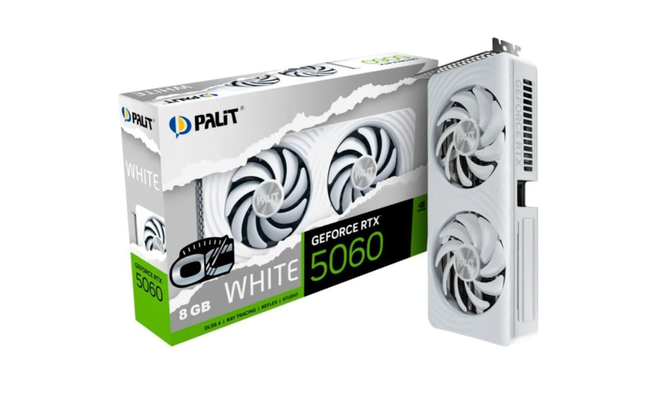 Placa de Video Palit GeForce RTX 5060 WHITE OC 8GB GDDR7 🛒