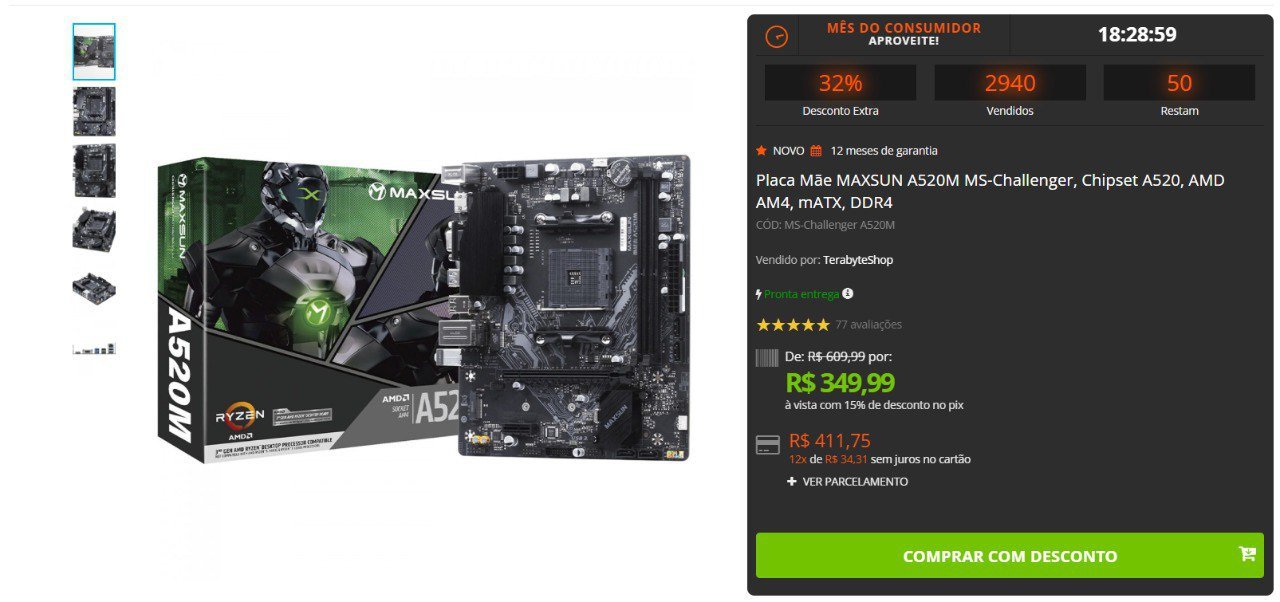 Placa Mãe Maxsun A520M MS Challenger 🛒