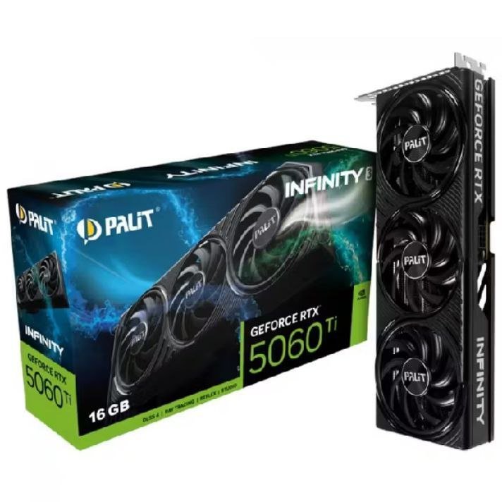 Placa de Vídeo Palit NVIDIA GeForce RTX 5060 Ti Infinity 3, 16GB 🛒