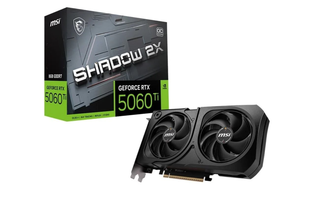 Placa de Vídeo MSI GeForce RTX 5060 Ti 8G Shadow 2X OC Plus NVIDIA GeForce, 8GB GDDR7 🛒