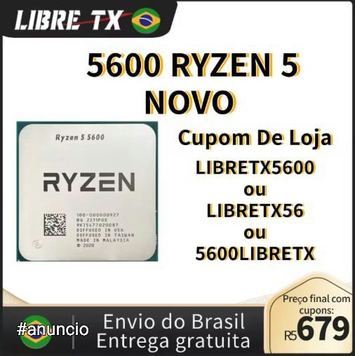 Processador Ryzen R5 5600X + Placa Mãe B450M 🛒