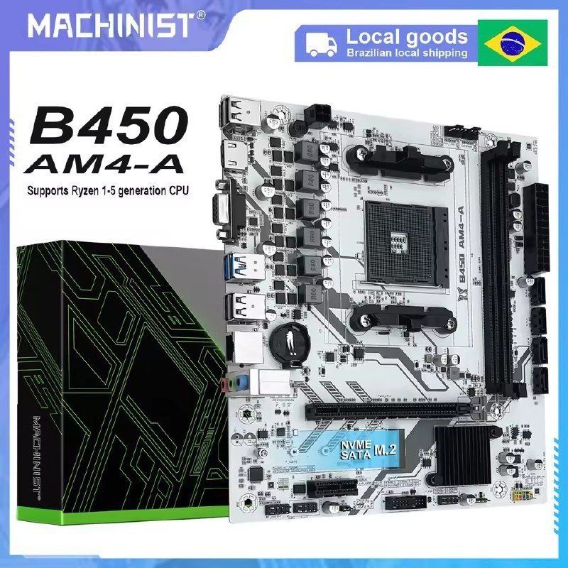 Placa Mãe AMD Am4 MACHINIST-B450 🛒