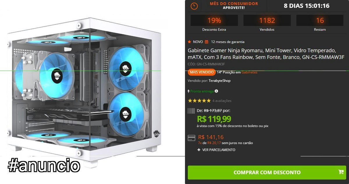 Gabinete Gamer Ninja Ryomaru Mini Tower 🛒