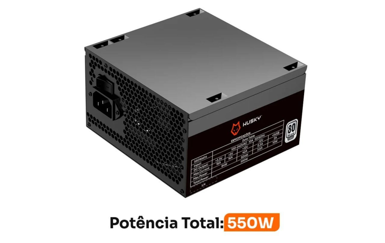Fonte Husky Sledger 550W 80 Plus White 🛒