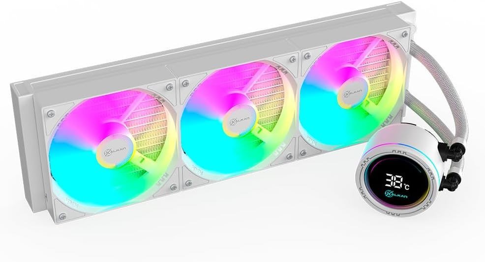 Water Cooler Gamer Kalkan Alpha 360 ARGB com display Branco KLK00049 🛒