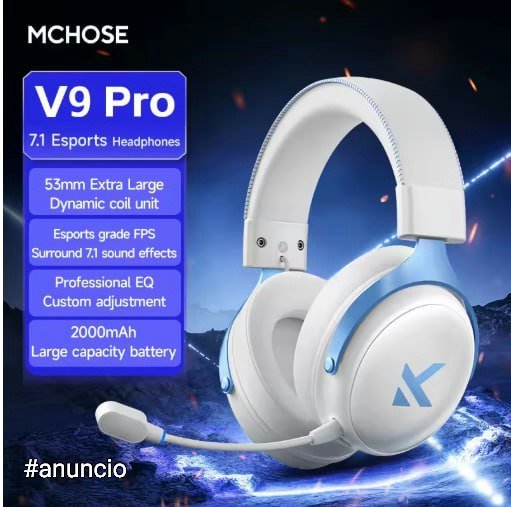 Headset Gamer MCHOOSE V9 Pro Tri-Mode 7.1 🎧