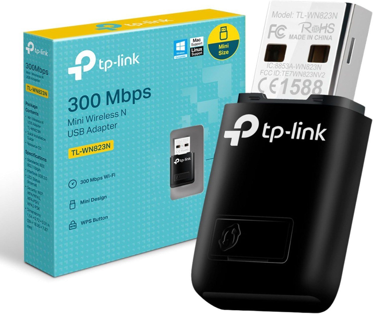 TP-Link ADAPTADOR WIRELESS USB 300 MBPS (2 4 GHZ), TL-WN823N 🛒