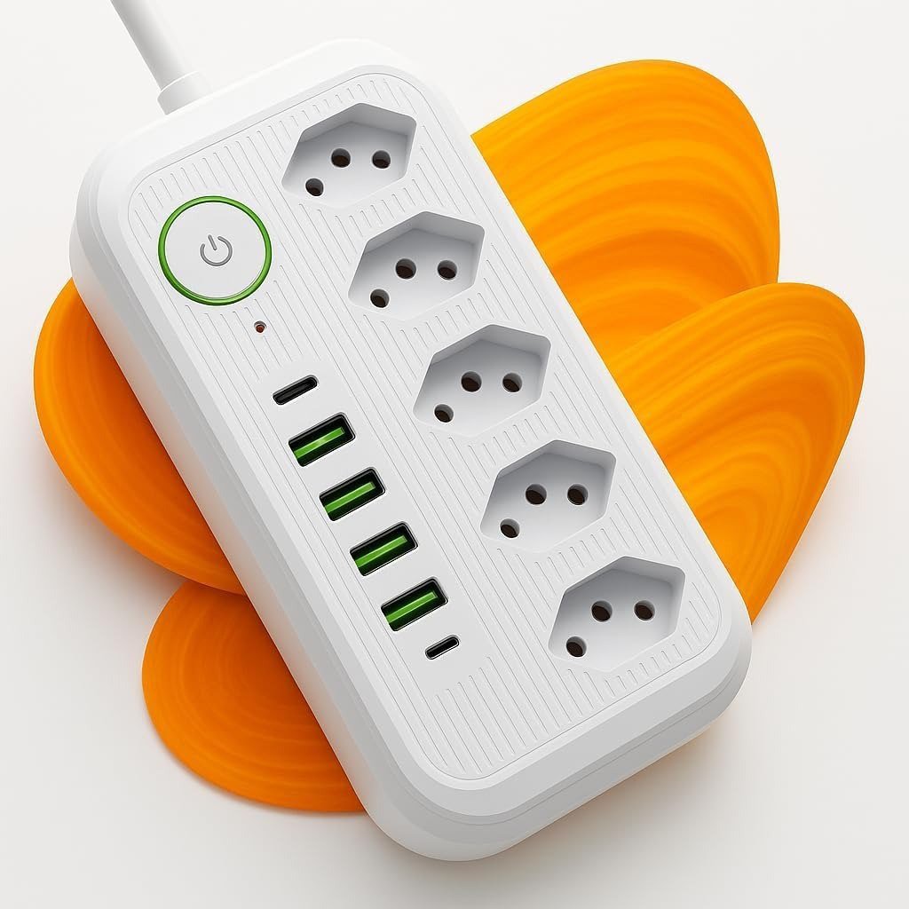 Filtro de Linha Premium 2500W com DPS 5 Tomadas + 6 USB 🛒