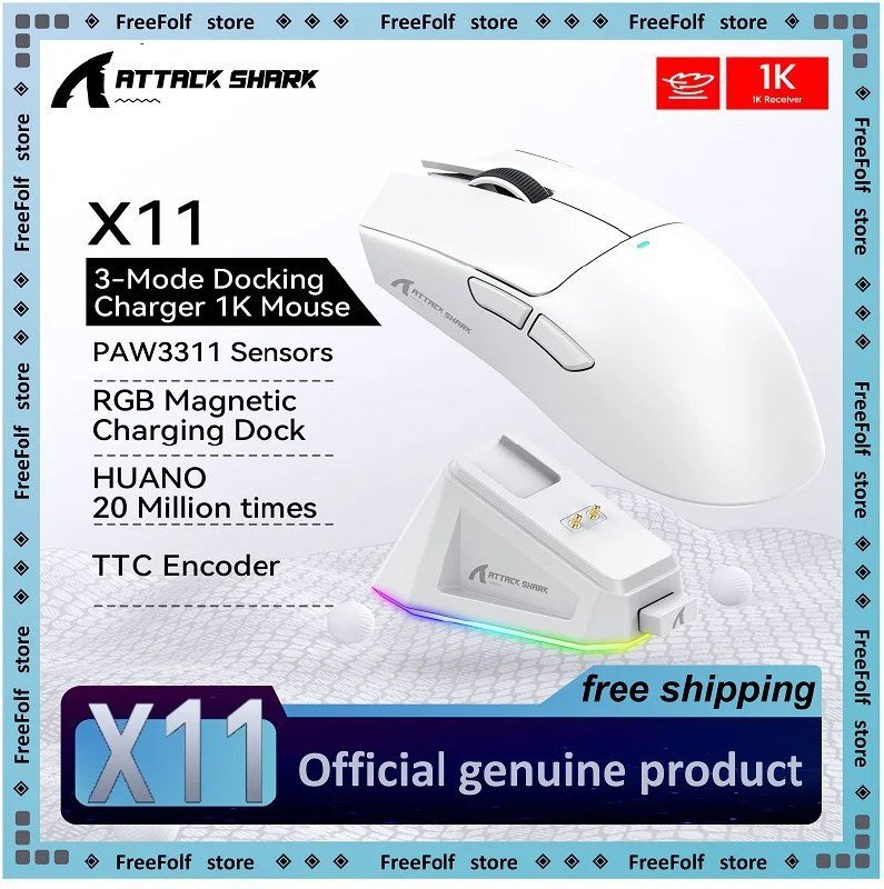 Mouse Sem Fio Attack Shark X11 com Dock 🛒