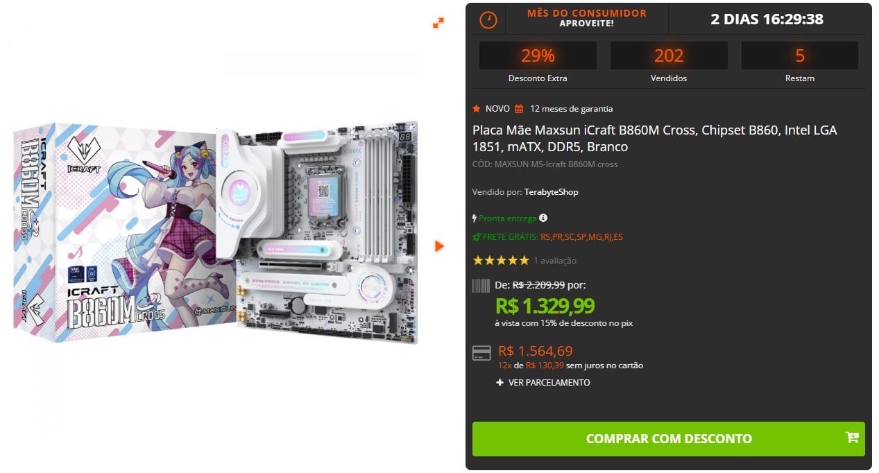 Placa Mãe Maxsun iCraft B860M Cross 🛒