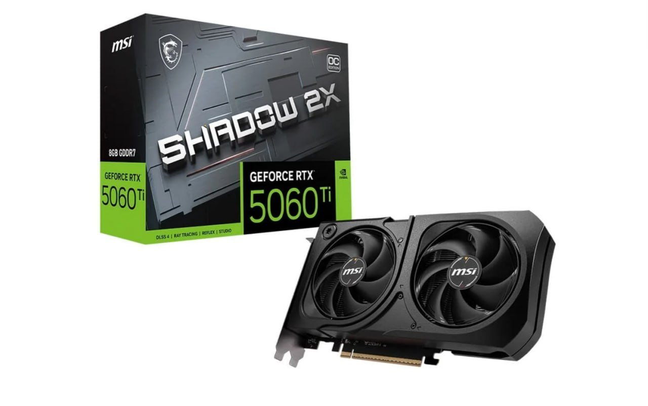 Placa de Vídeo MSI GeForce RTX 5060 Ti 8G SHADOW 2X OC PLUS NVIDIA GeForce, 8GB GDDR7 🛒