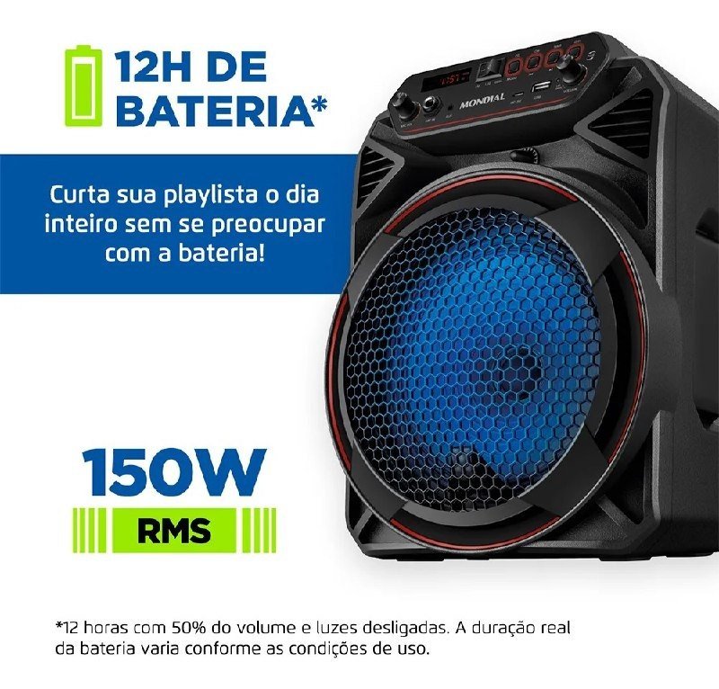 Caixa De Som Mondial Cm-150 Amplificada Connect Party Plus 🛒