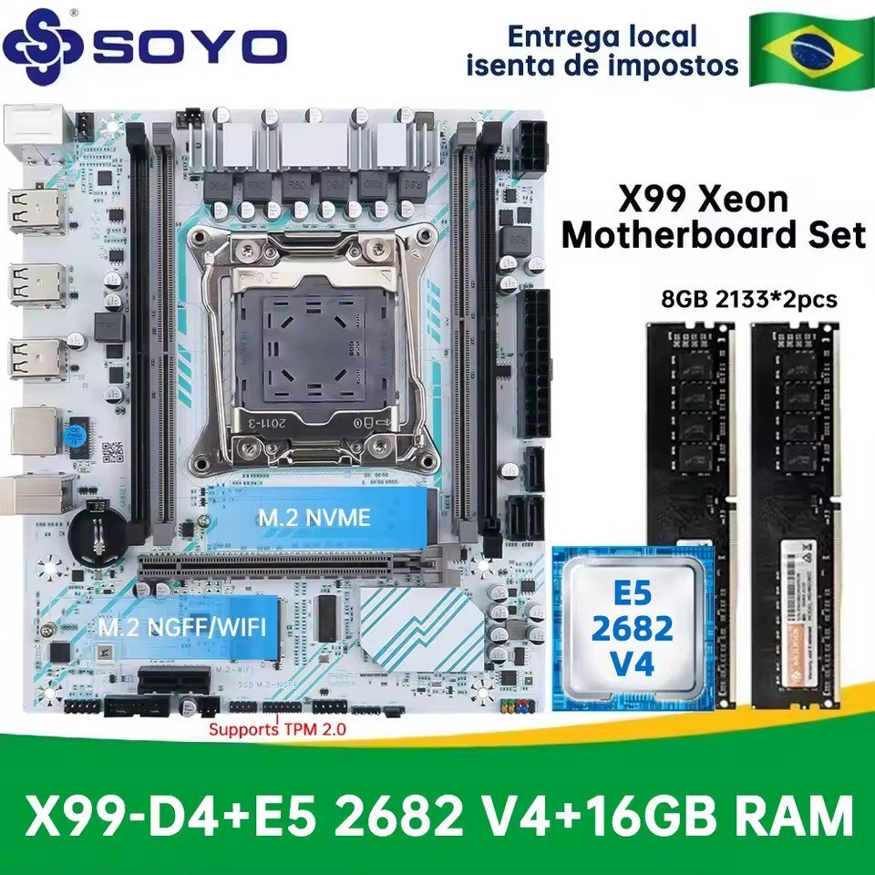 Kit x99 Soyo D4 + Xeon 2682v4 + 2X8GB 2133mhz ECC 🛒