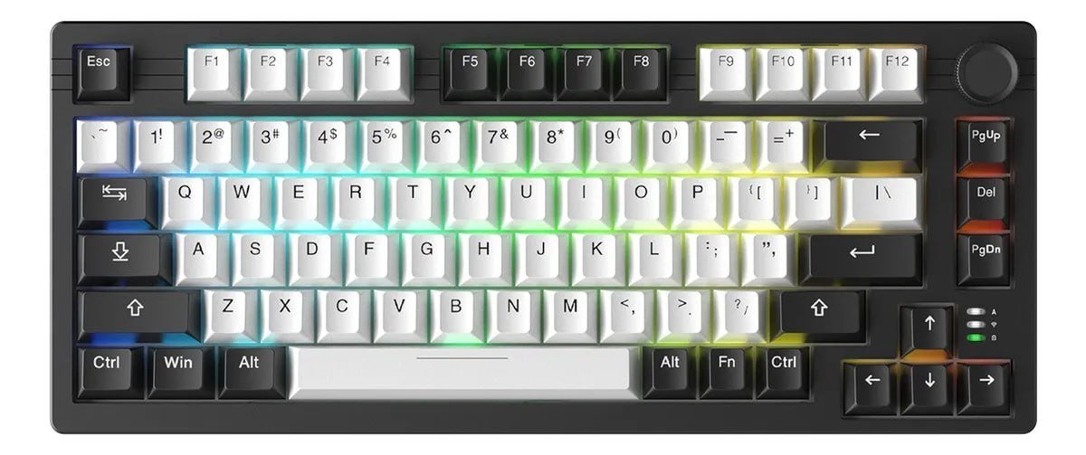 Teclado Mecanico Gamer Sem Fio Wireless Tri Mode Bluetooth 2.4g Hot Swap Switch Dream Rgb Dareu Ek F75 Pro Preto ⌨️