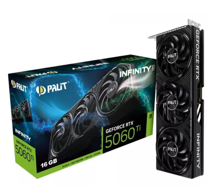 Placa de Vídeo Palit NVIDIA GeForce RTX 5060 Ti Infinity 3, 16GB, GDDR7, DLSS, Ray Tracing, NE7506T019T1-GB2061S 🛒
