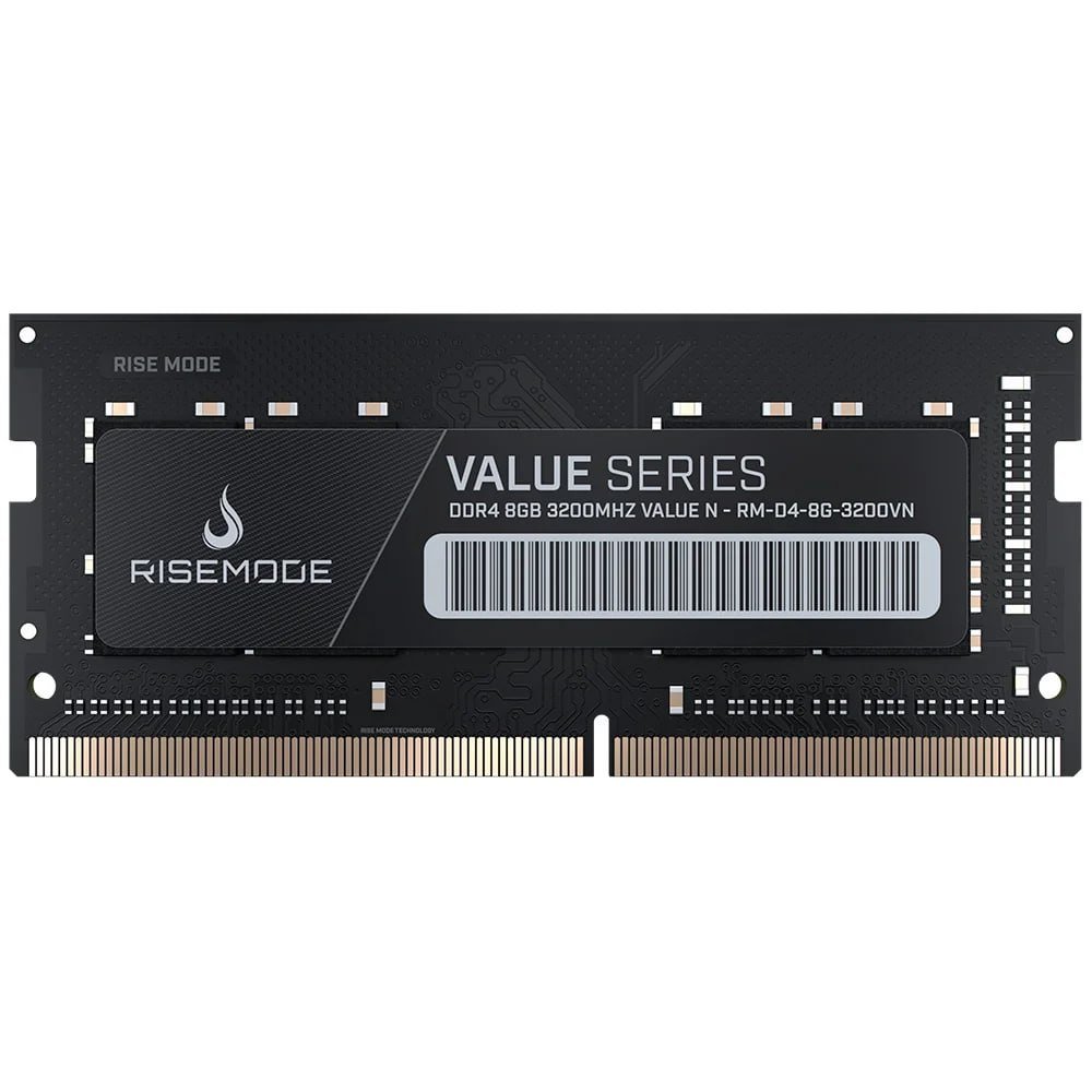 Memória para Notebook Rise Mode Value, 8GB, 3200MHz, DDR4, CL22, Preto 🛒