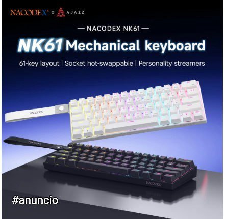 AJAZZ NK61 Teclado Mecânico Gamer 60% RGB Red Switch 🛒
