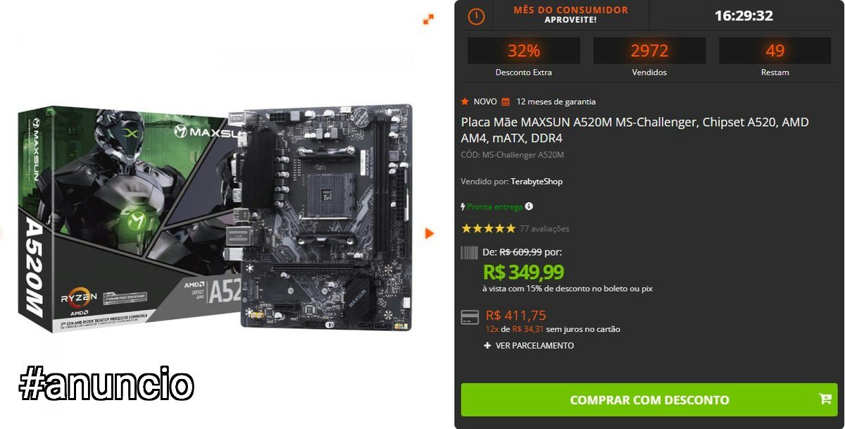 Placa Mãe MAXSUN A520M MS-Challenger 🛒