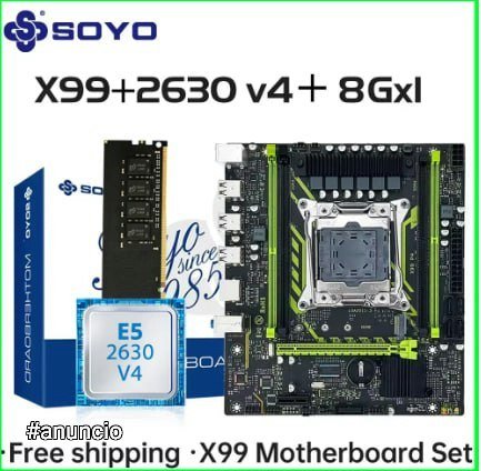 Conjunto de Placa-Mãe SOYO X99 com CPU Xeon E5 2630 V4 🛒