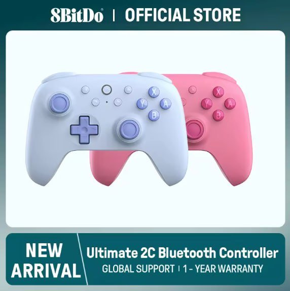 Joystick sem fio 8BitDo Ultimate 2C com efeito Hall e Bluetooth para jogos no Nintendo Switch 2, 1 e OLED Lite 🎮