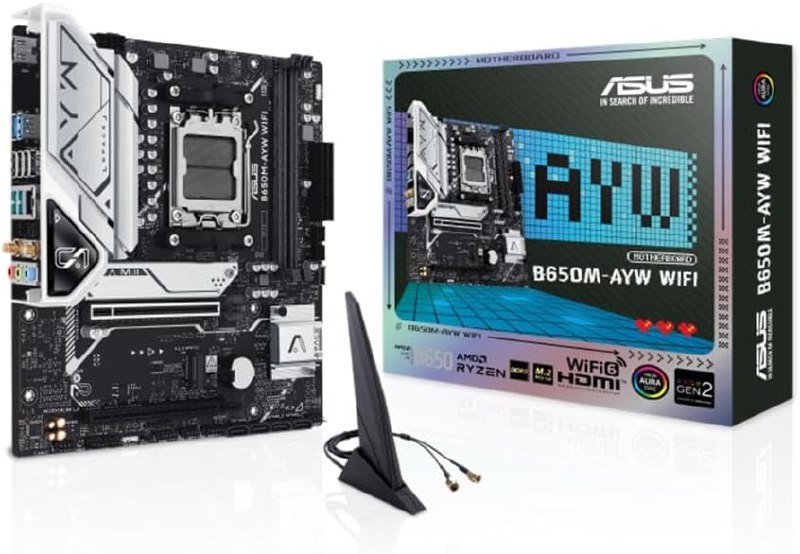 Placa-Mãe ASUS B650M-AYW WIFI mATX, AM5, DDR5, PCIe 5.0, Wi-Fi 6 🛒