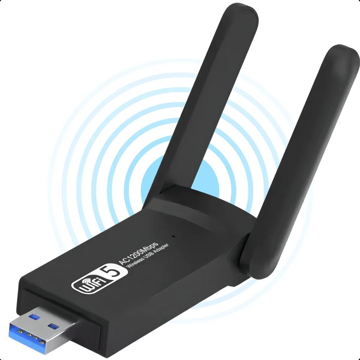 Adaptador Wi-Fi USB Gurumania — Dual Band • 1300Mbps • 2 Antenas 🛒