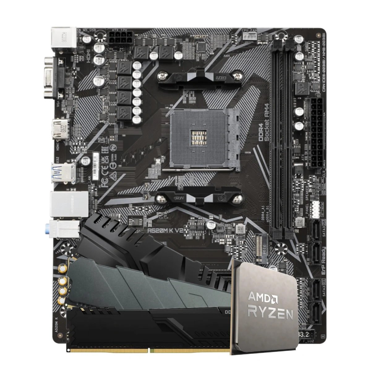 Kit Upgrade AMD Ryzen 5 5600GT, Placa Mãe Chipset A520, 16GB (2X8GB) DDR4 🛒