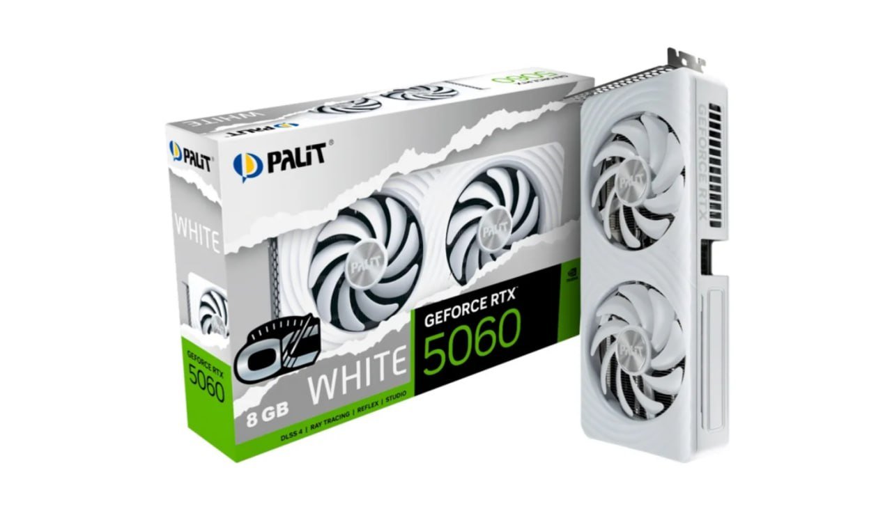 Placa de Video Palit GeForce RTX 5060 WHITE OC 8GB 🛒