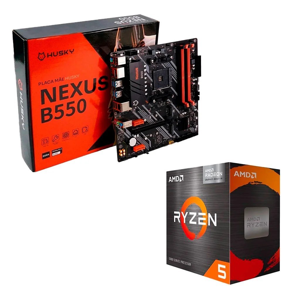 Kit Processador AMD Ryzen 5 5600GT + Placa-Mãe Husky Nexus B550 🛒