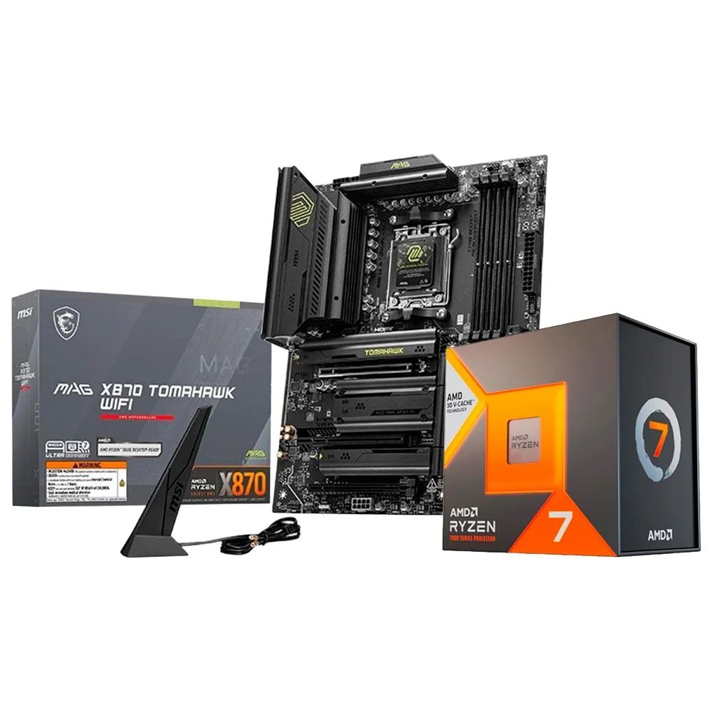 Processador AMD Ryzen 7 7800X3D + Placa-Mãe MSI MAG X870 Tomahawk WiFi 🛒