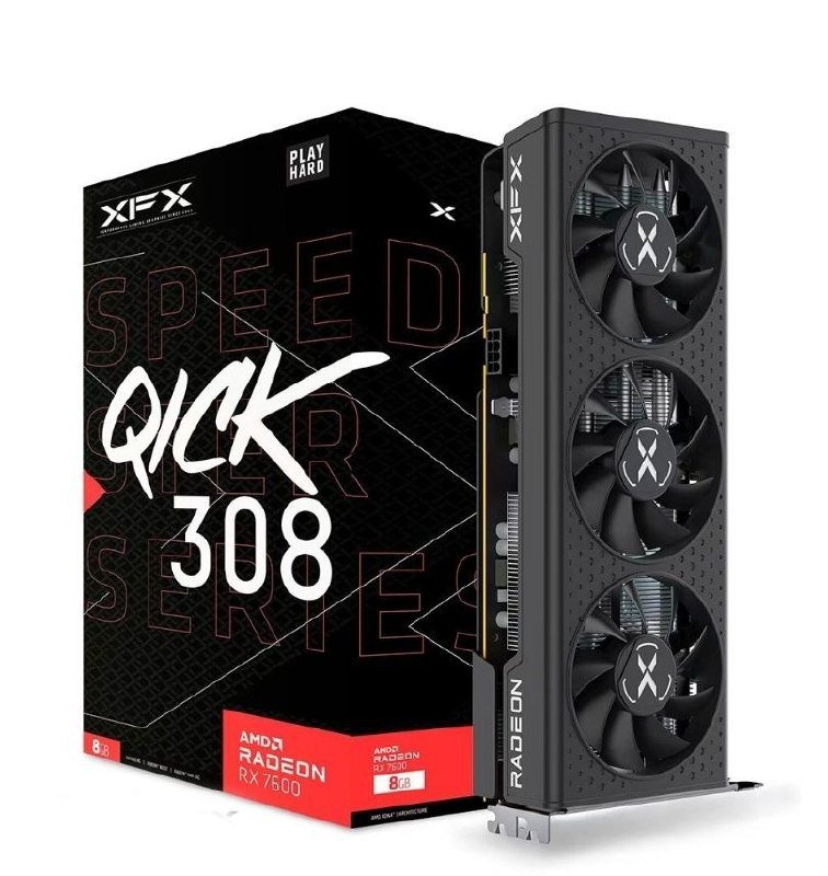 Placa de Vídeo RX 7600 Series Graphics Cards XFX AMD Radeon, 8GB GDDR6 - RX-76PQICKBY 🛒
