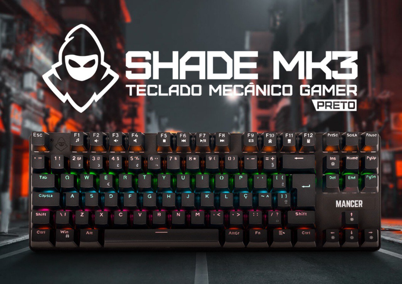Teclado Mecânico Mancer Shade MK3, Rainbow, Switch Huano Vermelho 🛒