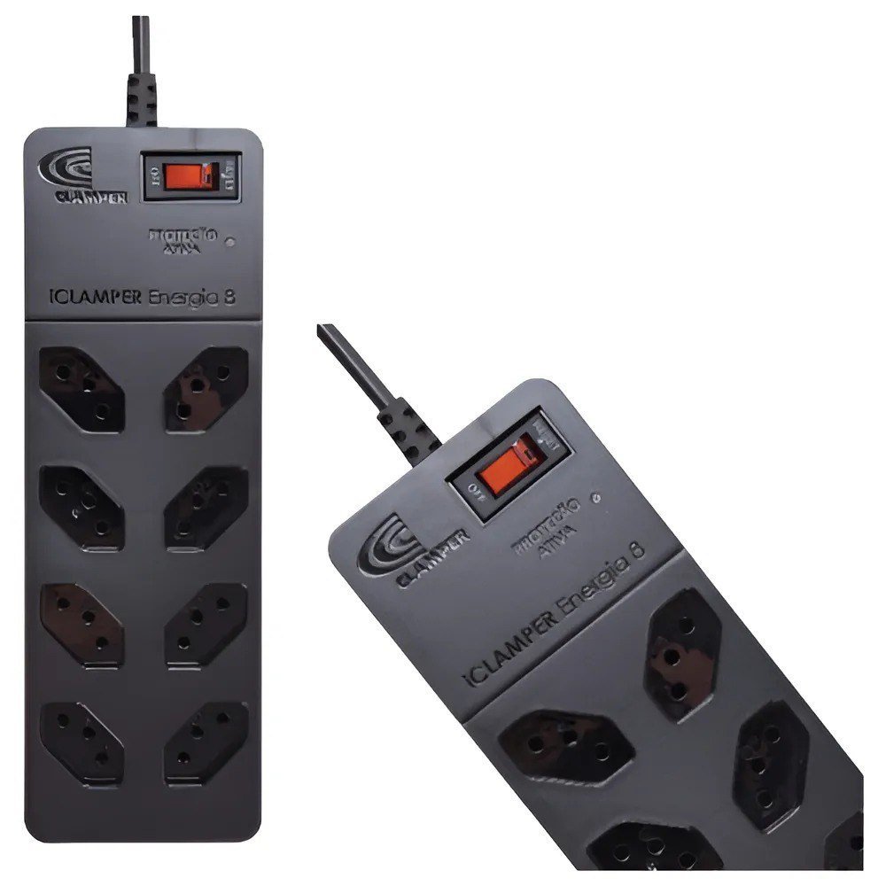 Filtro de Linha com DPS ICLAMPER Energia 8 Tomadas Régua com Tecnologia LCF 🛒