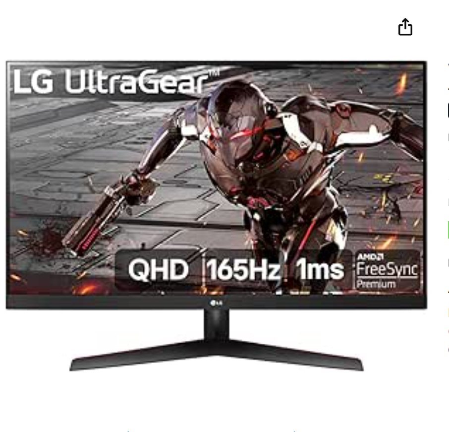 MONITOR LG ULTRAGEAR 32GN600-32" QHD 165HZ, 1MS (MBR), HDR10, FREE SYNC 🛒