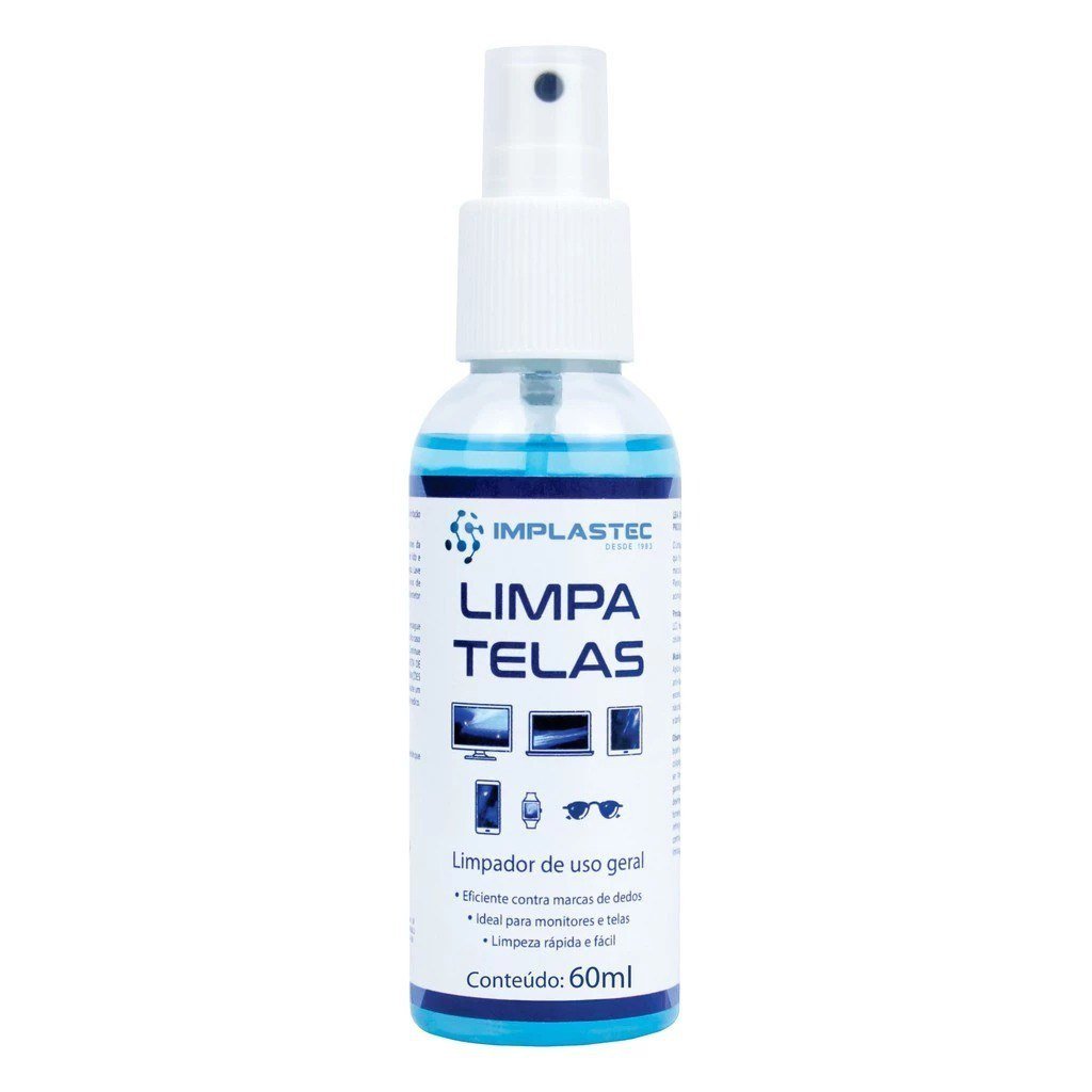 Limpa Telas Monitor Notebook Tv Celular - 60ml Implastec 🛒