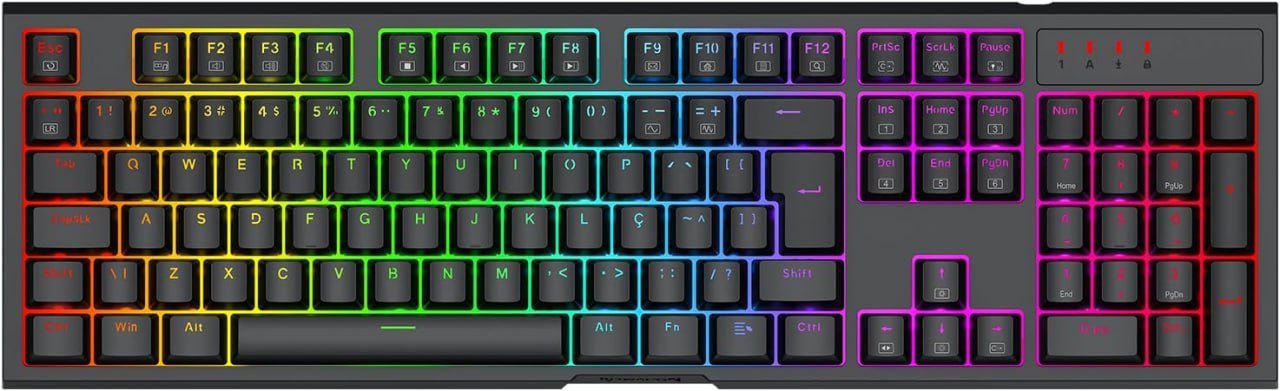 Teclado Mecânico Gamer Redragon Argo RGB Preto Switch Marrom K670-RGB 🛒
