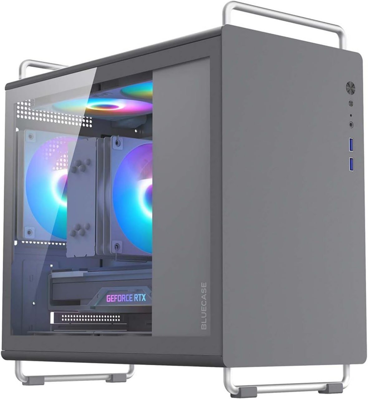 Gabinete Gamer BlueCase Tiny Pro Vidro 5 Fans RGB (mATX/ITX) 🛒