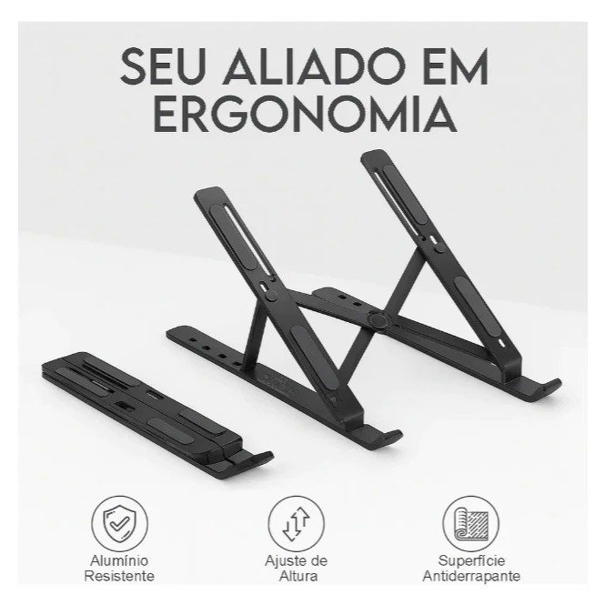 Suporte Apoio De Notebook Laptop Compacto Articulado Preto 🛒