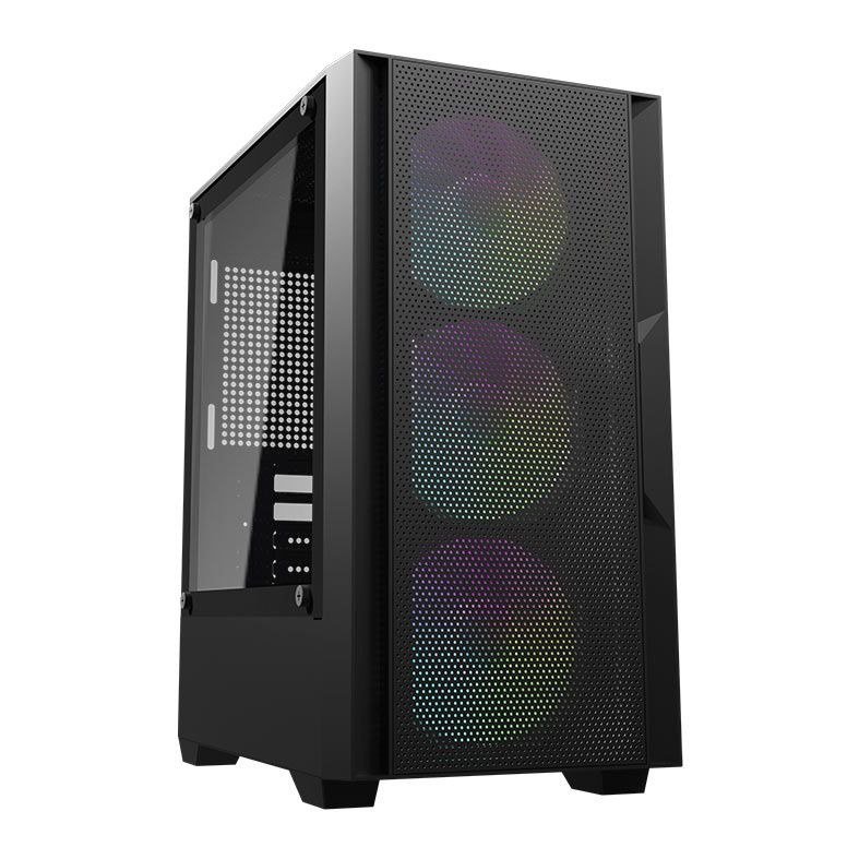 Gabinete Gamer Aigo Darkflash C195M Mesh, Rainbow, Mini-Tower, Com 3 Fans, Preto 🛒