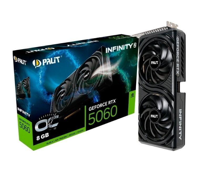 Placa de Vídeo Palit GeForce RTX 5060 8GB INFINITY 2 OC GDDR7 128bits - NE75060V19P1-GB2063L 🛒