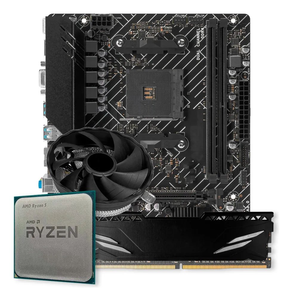 Kit Upgrade Gamer Amd Ryzen 5 5500 + A520m + 8gb Ddr4 🛒
